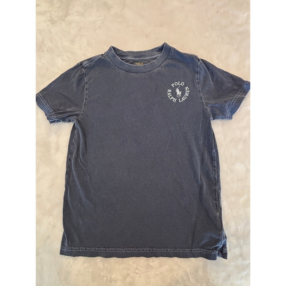 Polo Ralph Lauren Boys Navy Blue Graphic Logo T-Shirt Size 6 Short Sleeve Tee